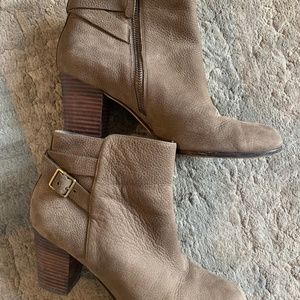 Cole Haan Grand Bootie Buckle Western Nubuck Beige